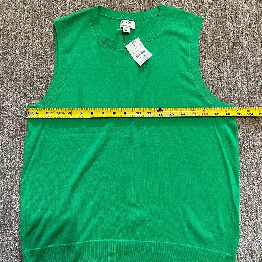 J. Crew Bright Green Sleeveless Crewneck Sweater